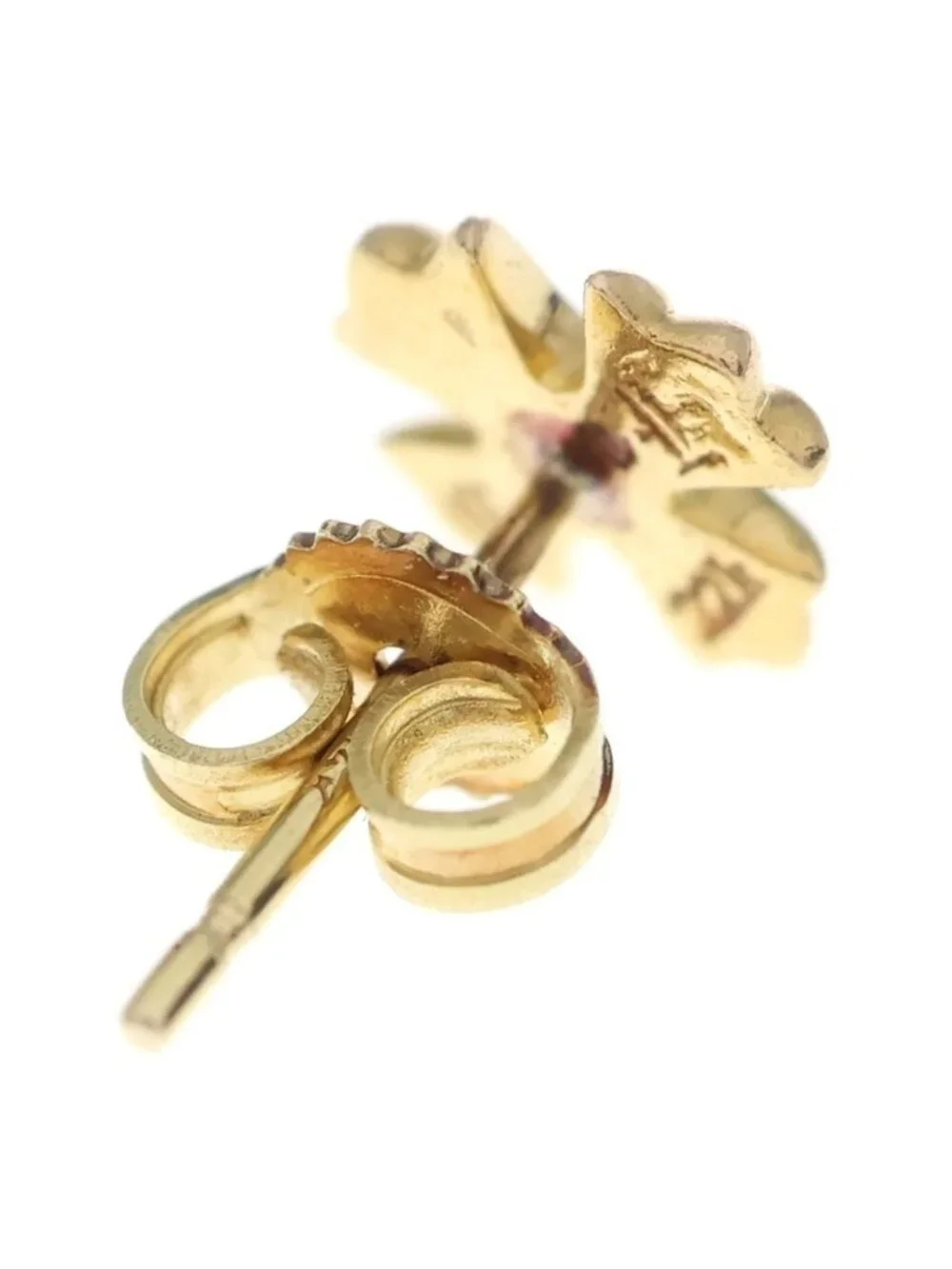 Chrome Hearts 22k No2 CH Plus Stud Gold Earrings